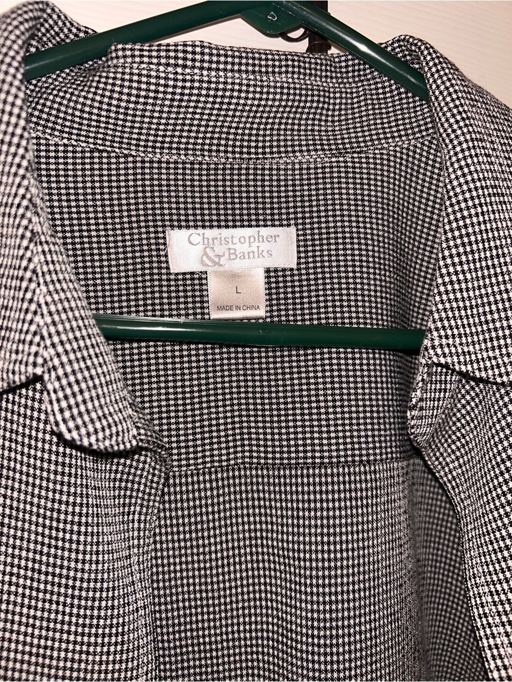 Christopher & Banks Black and White Houndstooth Blouse
